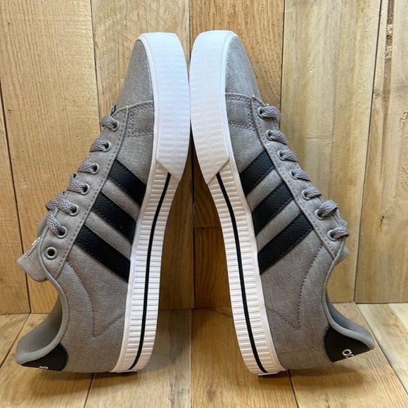 Men's Adidas Gray, Black, and White Daily 3.0 Skateboarding Shoes - Picture 7 of 11